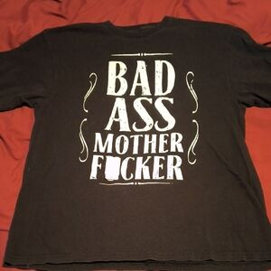 Black Graphic T-Shirt with Bold Text